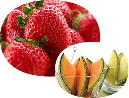 いちごとメロンのイメージ写真