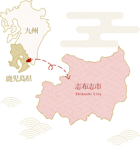 志布志市の位置説明図